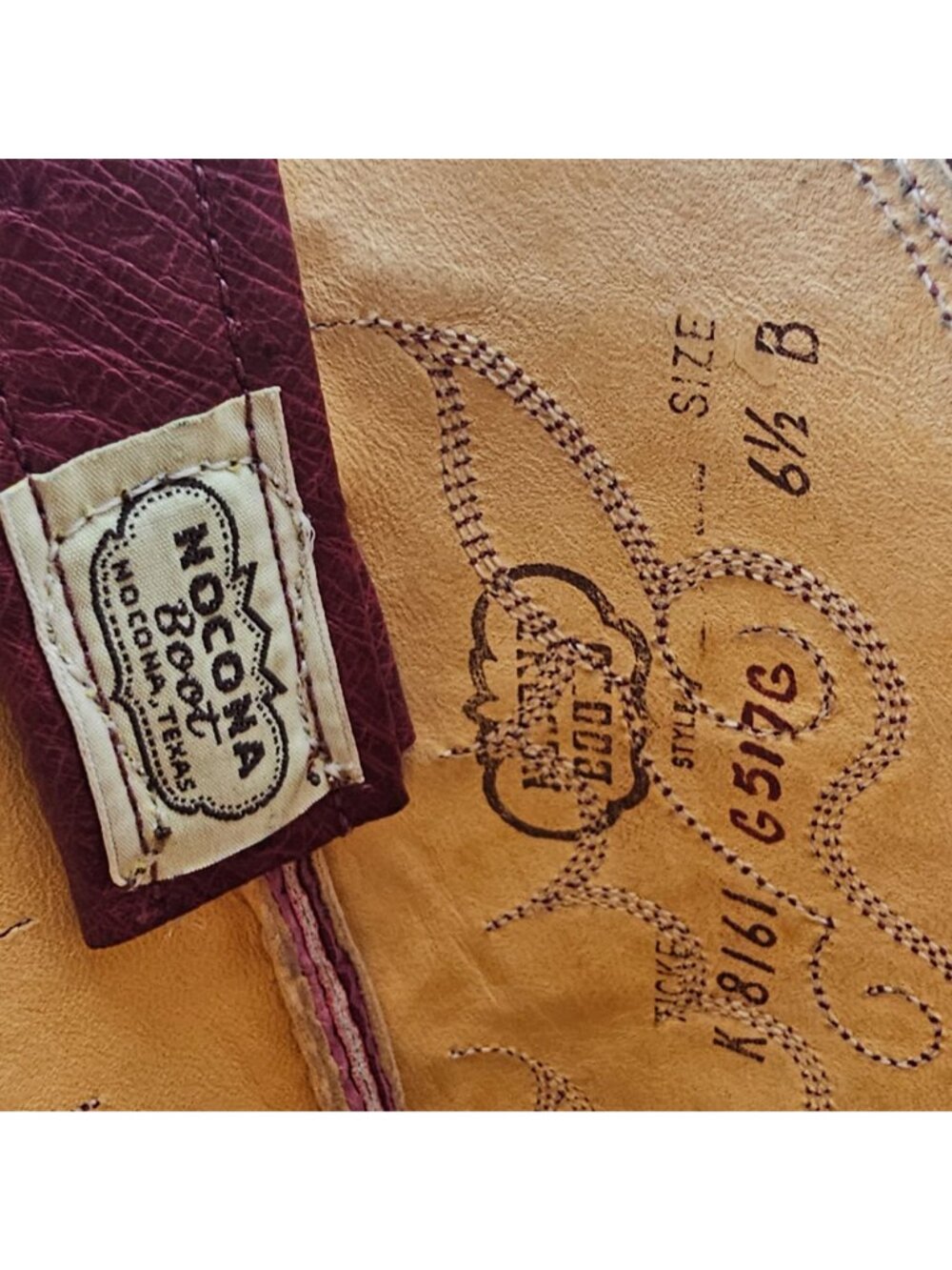 Vintage Nocona Boots Exotic Full Ostrich Burgundy Cowgirl Boot Women 6.5 Western - Picture 5 of 16